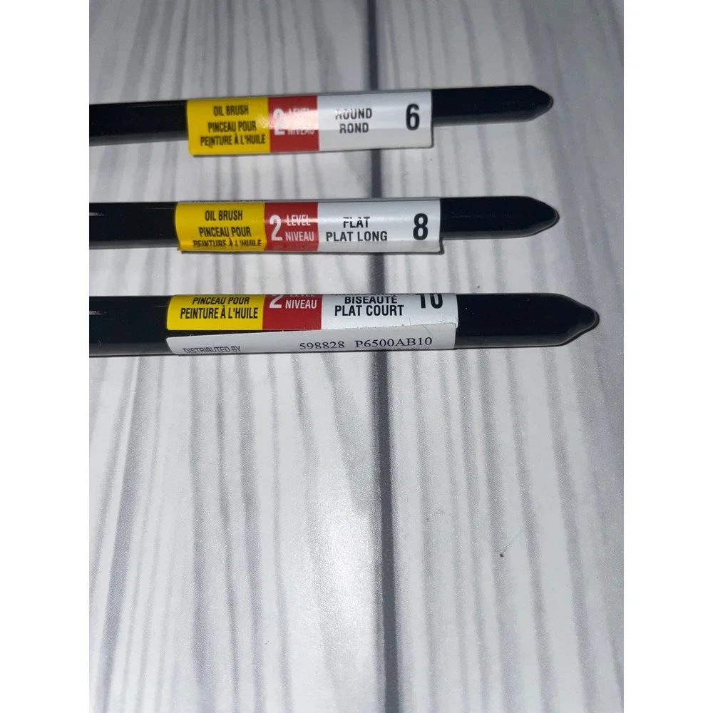Princeton Aspen Brush Oil Paint Brush Set of 3 Round Flat‎ Angle Bright NWT